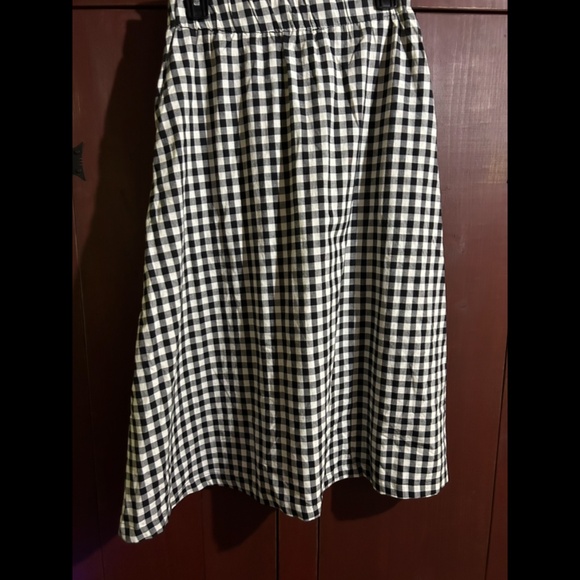 NWOT Eva Franco x Anthropologie Gingham Lace-Up Midi Skirt Black, White Size M - Picture 13 of 16
